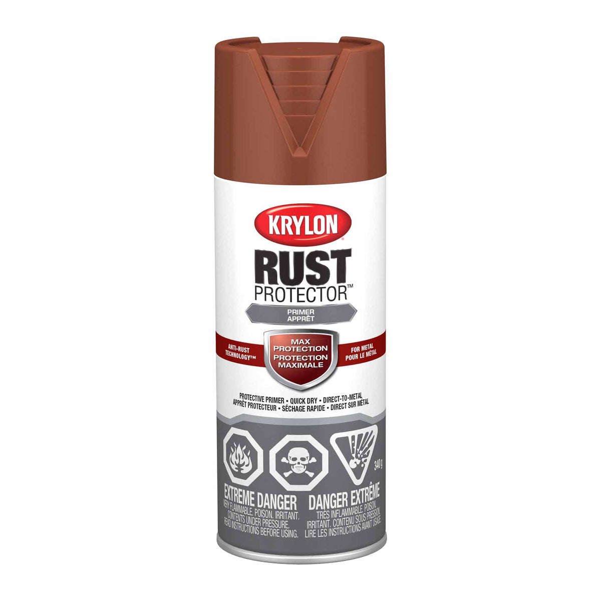 Krylon Rust Protector aérosol émail apprêt oxyde rouge, 340 g
