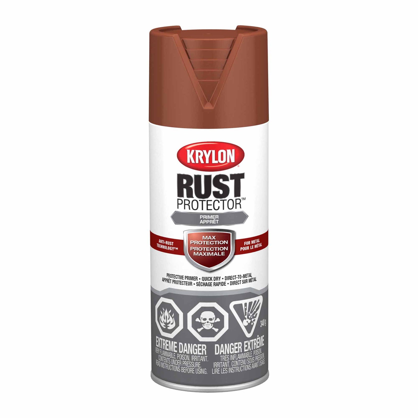 Krylon Rust Protector aérosol émail apprêt oxyde rouge, 340 g