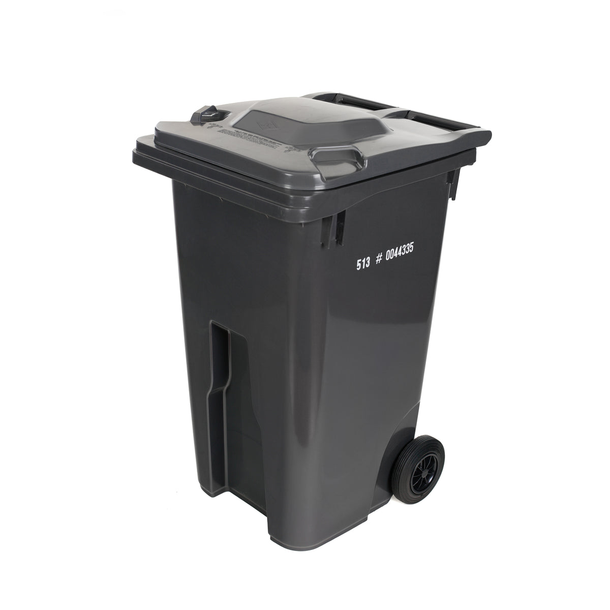 Bac à ordures roulant gris, 240 L