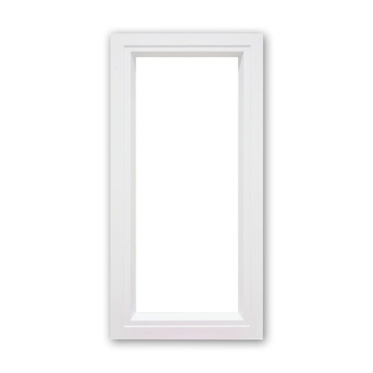 Fenêtre de cabanon fixe et blanche, 17'' x 35''