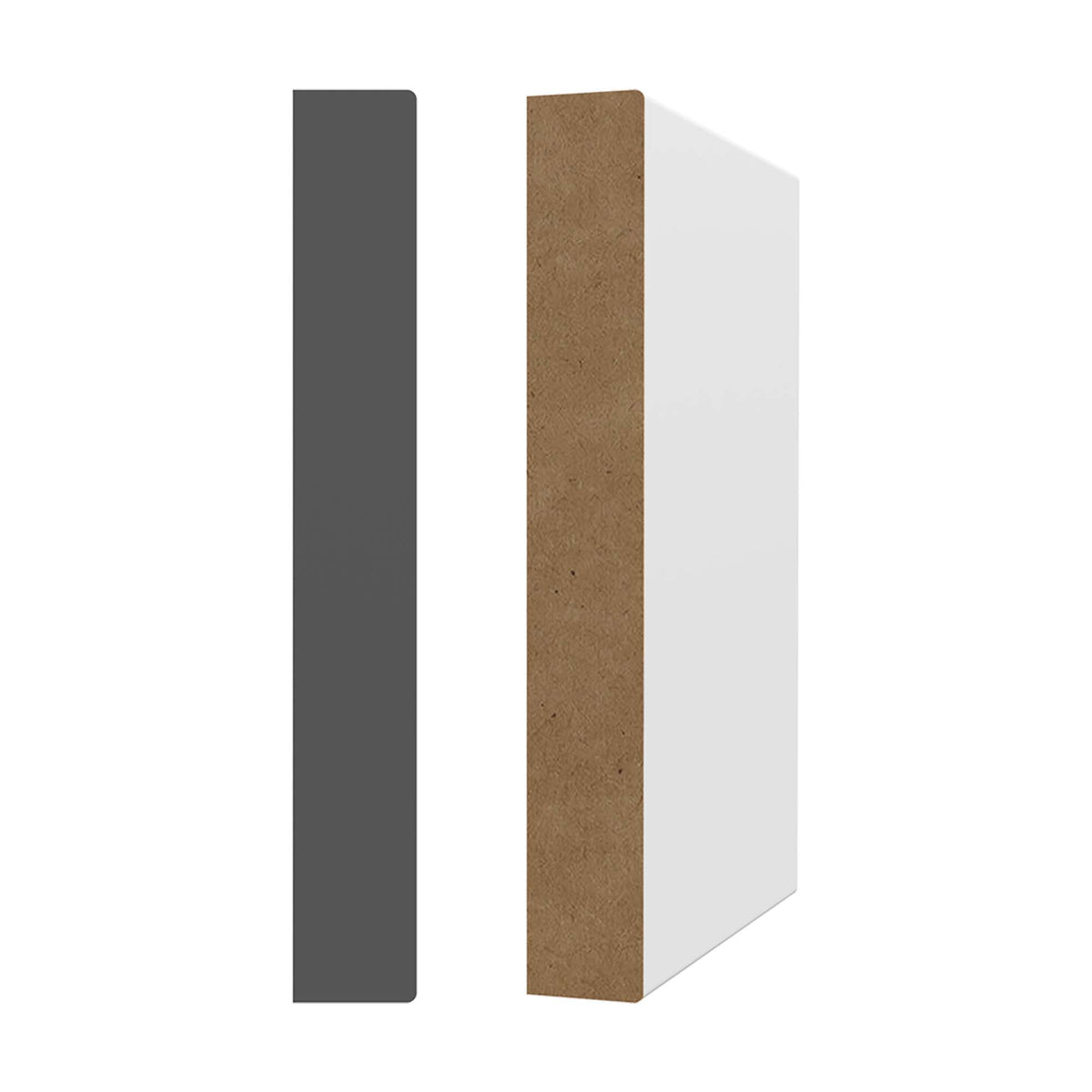Moulure rectangulaire en MDF avec apprêt blanc 3/4" x 5-1/2" x 8'