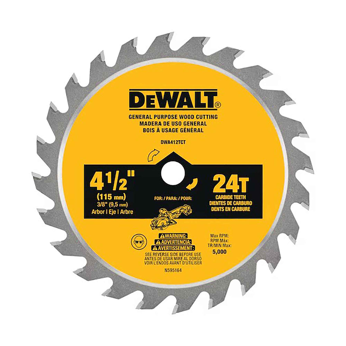 Lame de scie circulaire de 4-1/2'' pour DCS571B, 24 dents
