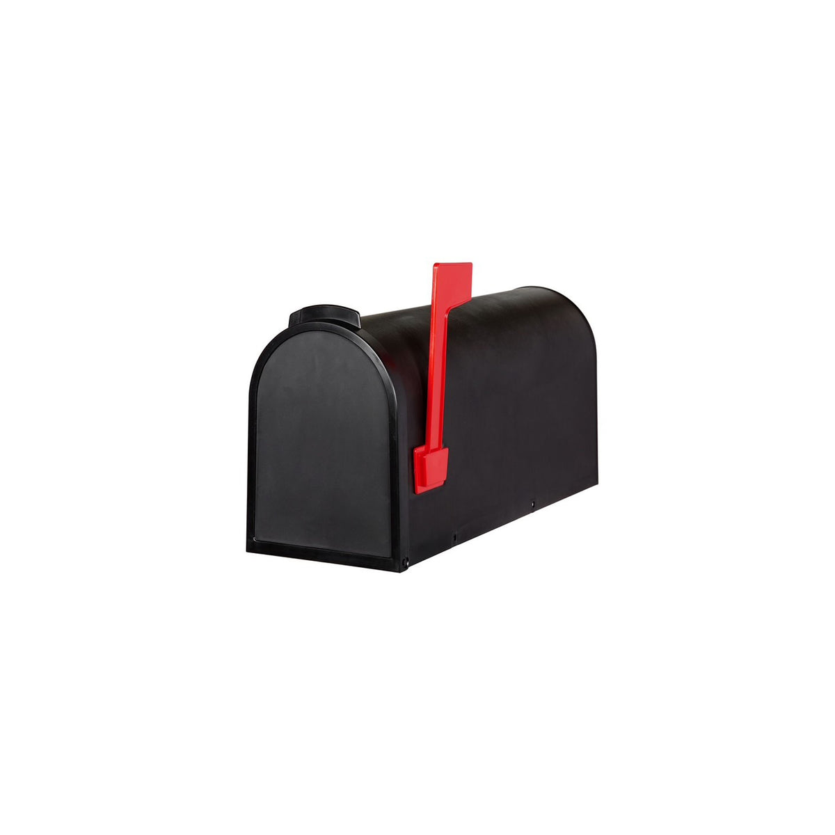 Boîte aux lettres pour bordure de rue avec drapeau rouge, 7'' x 19,5'' x 10'' (noir)