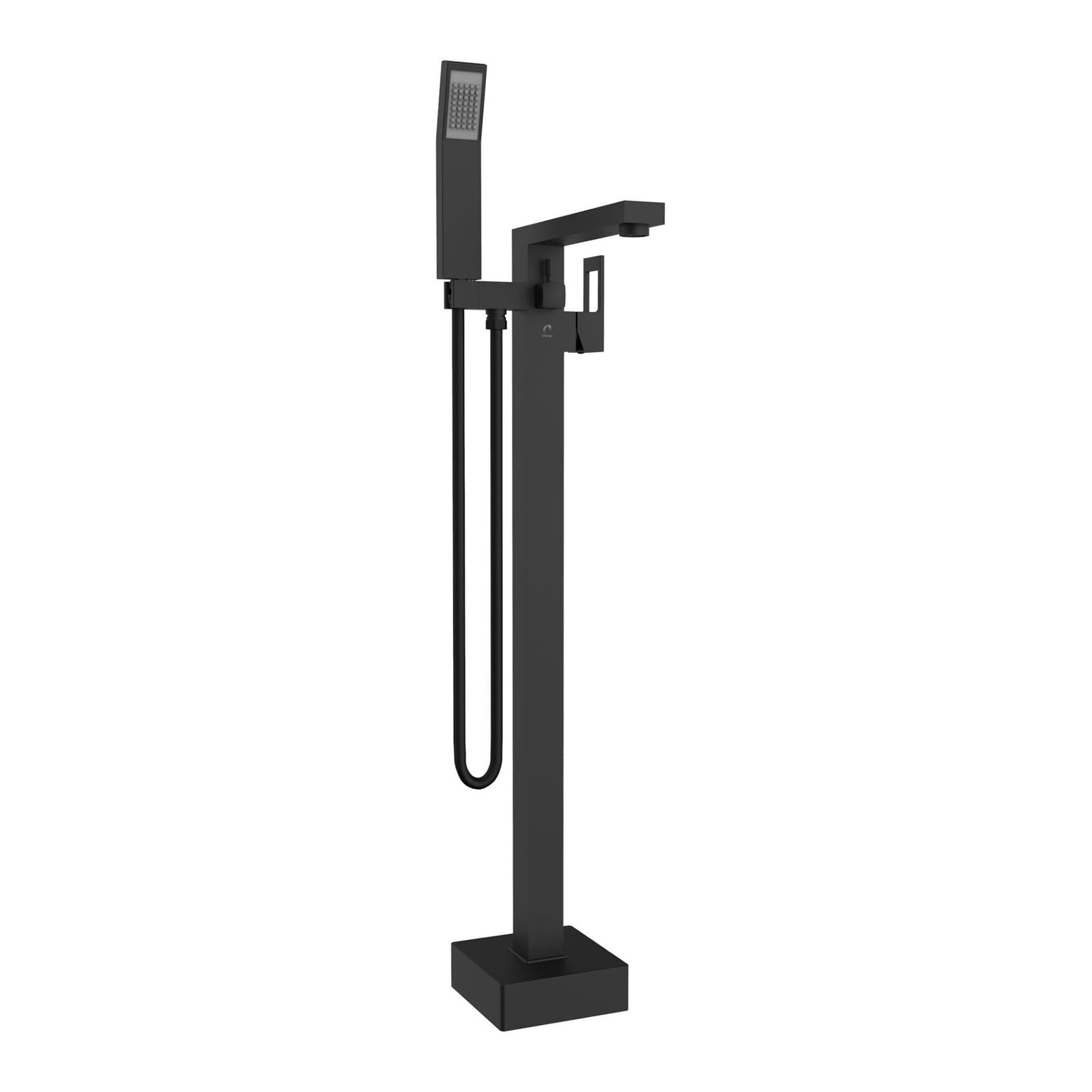 Robinet Quadrato pour bain autoportant avec douchette, noir mat