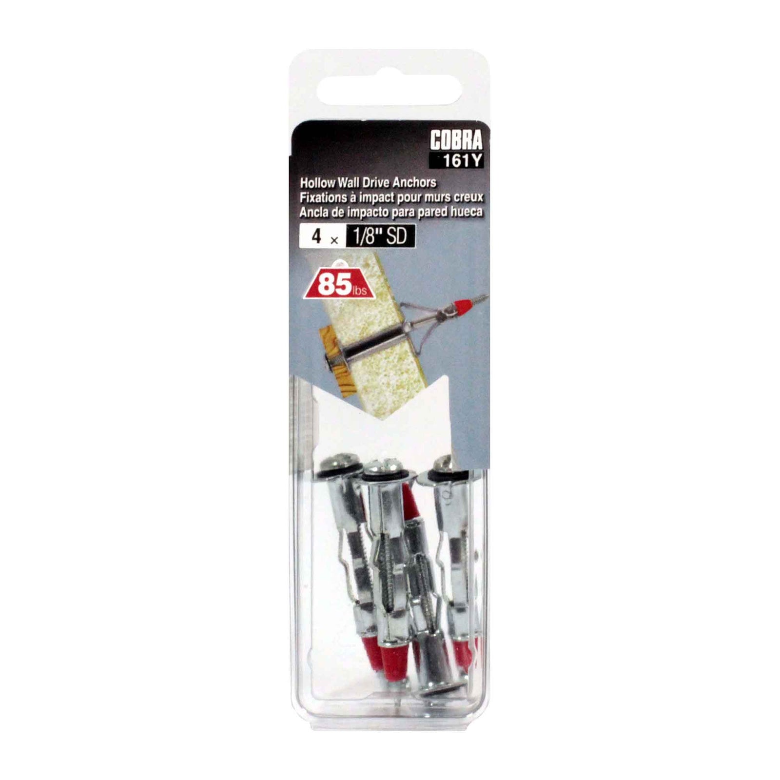 Fixation en acier à impact pour mur creux de 1/8" (SD), 4 unités