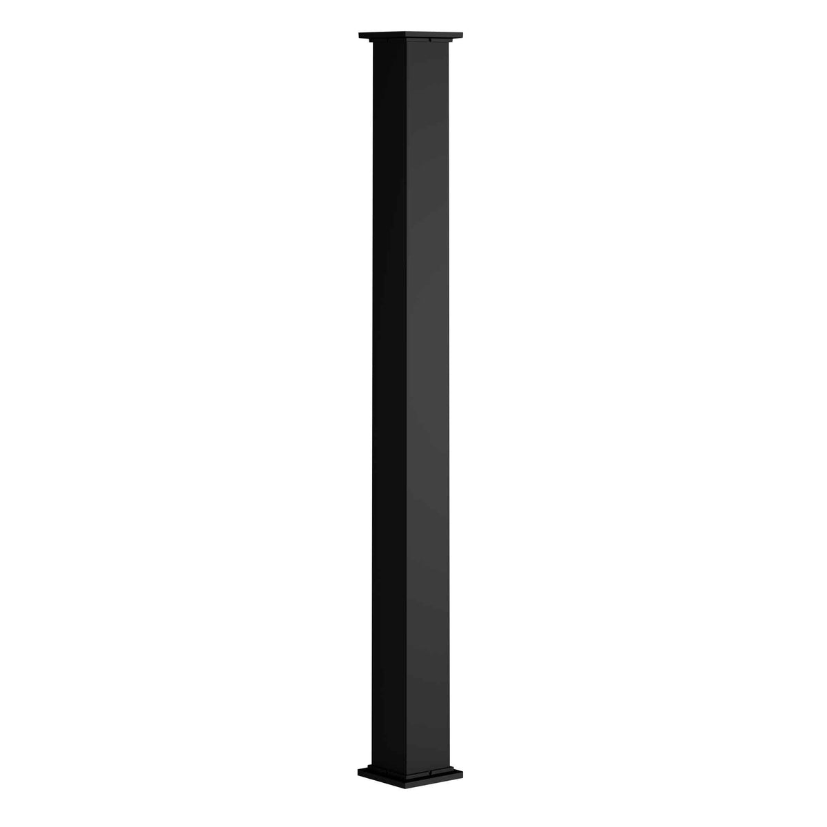 Colonne carrée avec finition de base et de dessus, 5-1/4'' x 10'' (noir)