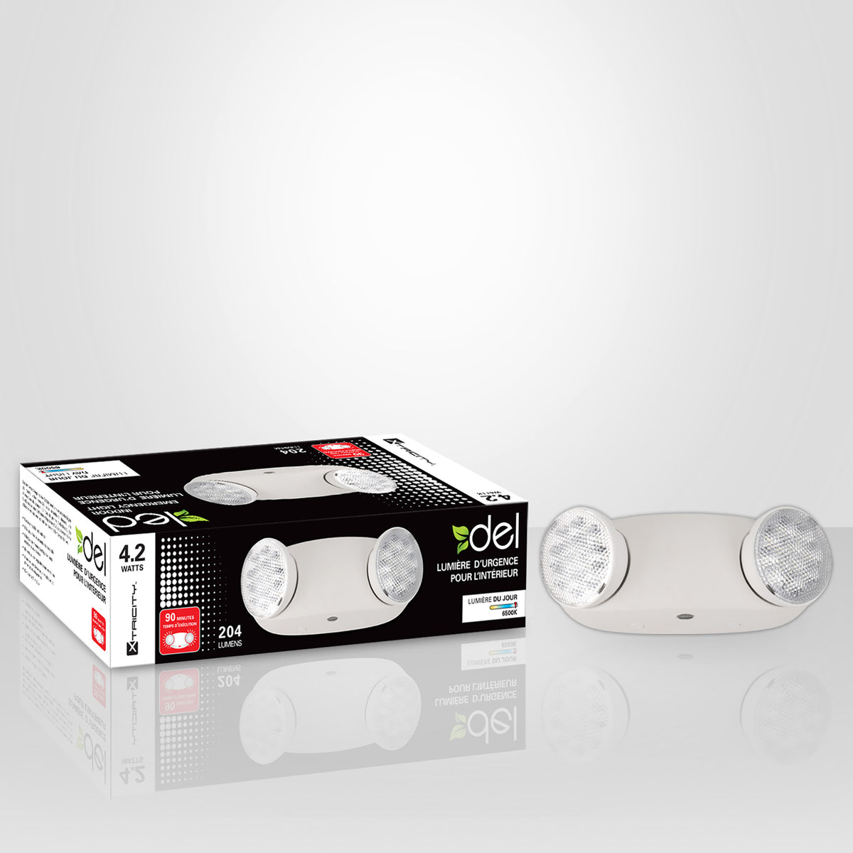 Lumière d'urgence DEL à 2 têtes 