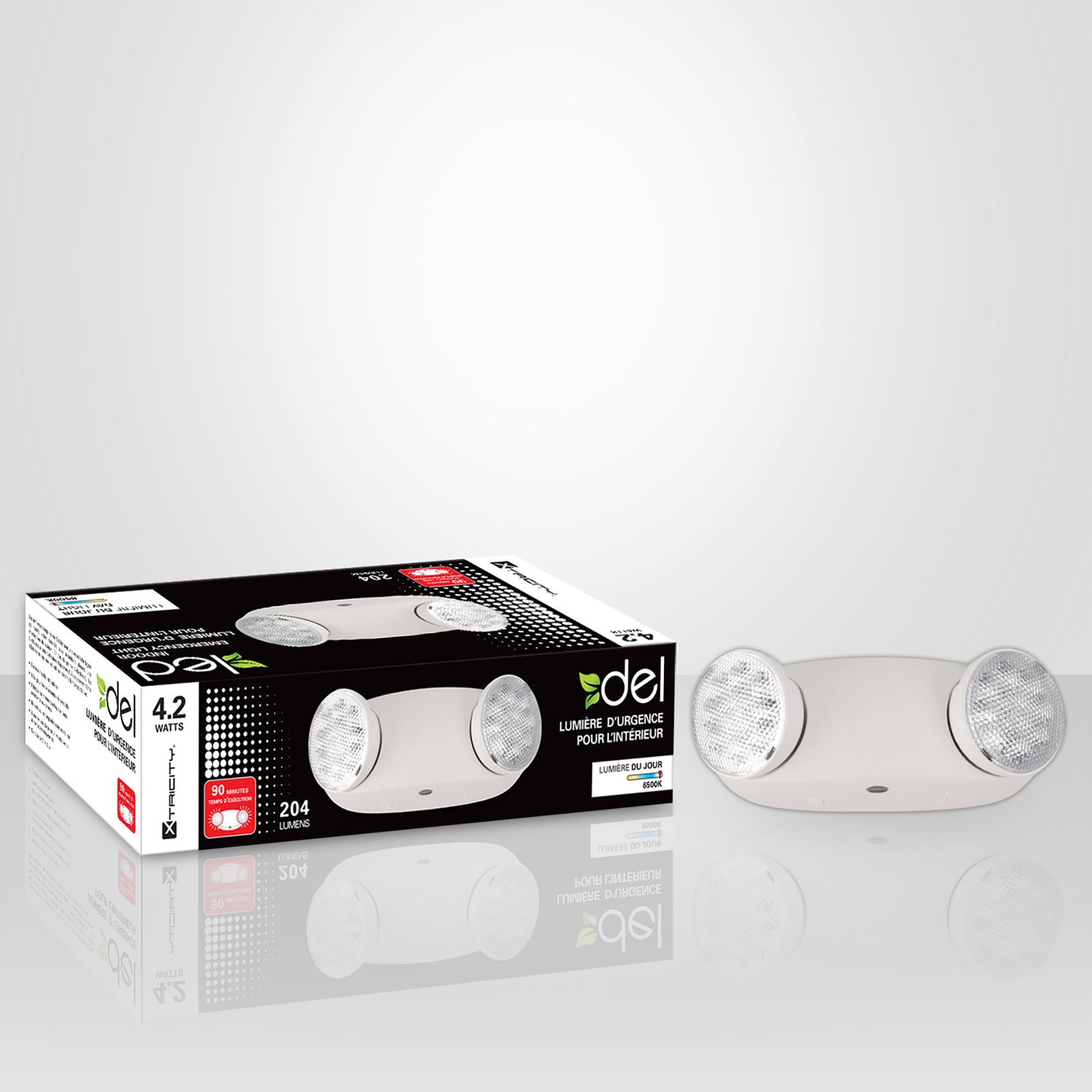 Lumière d'urgence DEL à 2 têtes 